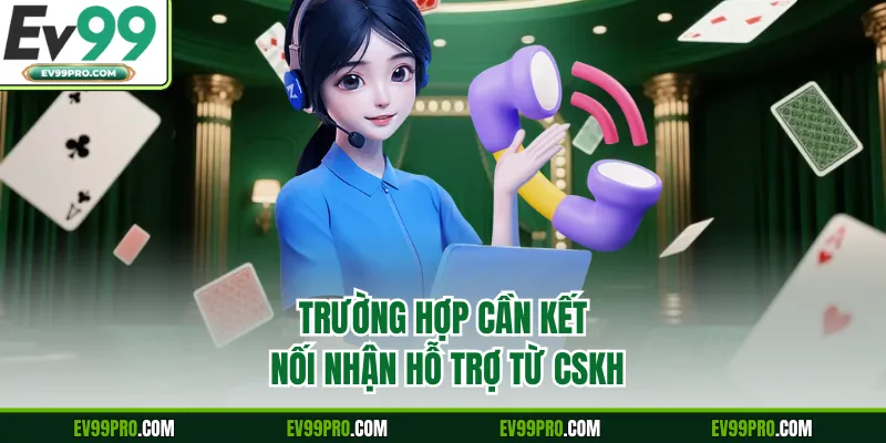 Trường hợp cần kết nối nhận hỗ trợ từ CSKH